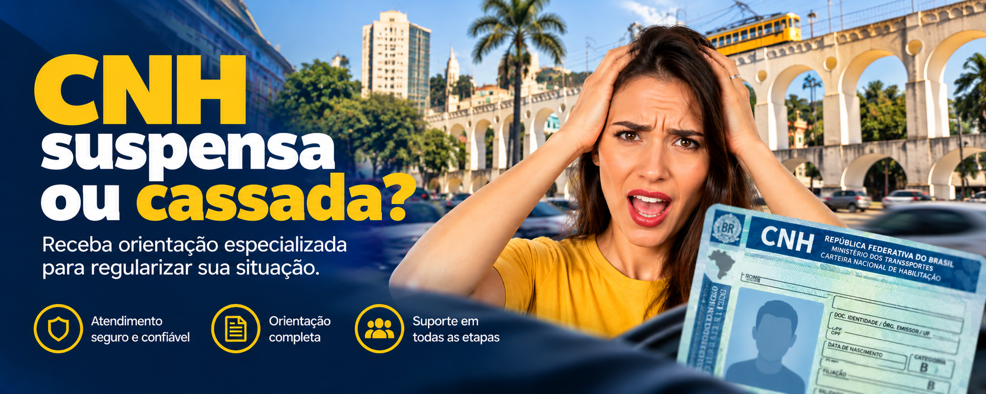 CNH suspensa ou cassada? — Receba orientação especializada para regularizar sua situação.